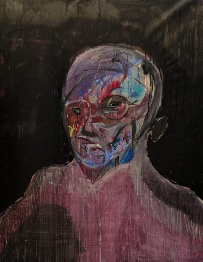 Self Portrait mixed media on canvas, 130 x 175 cm