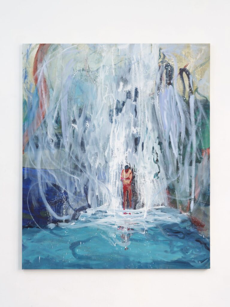 Baptism, 2022, acrylic and oil on linen, 147.5 x 186 cm